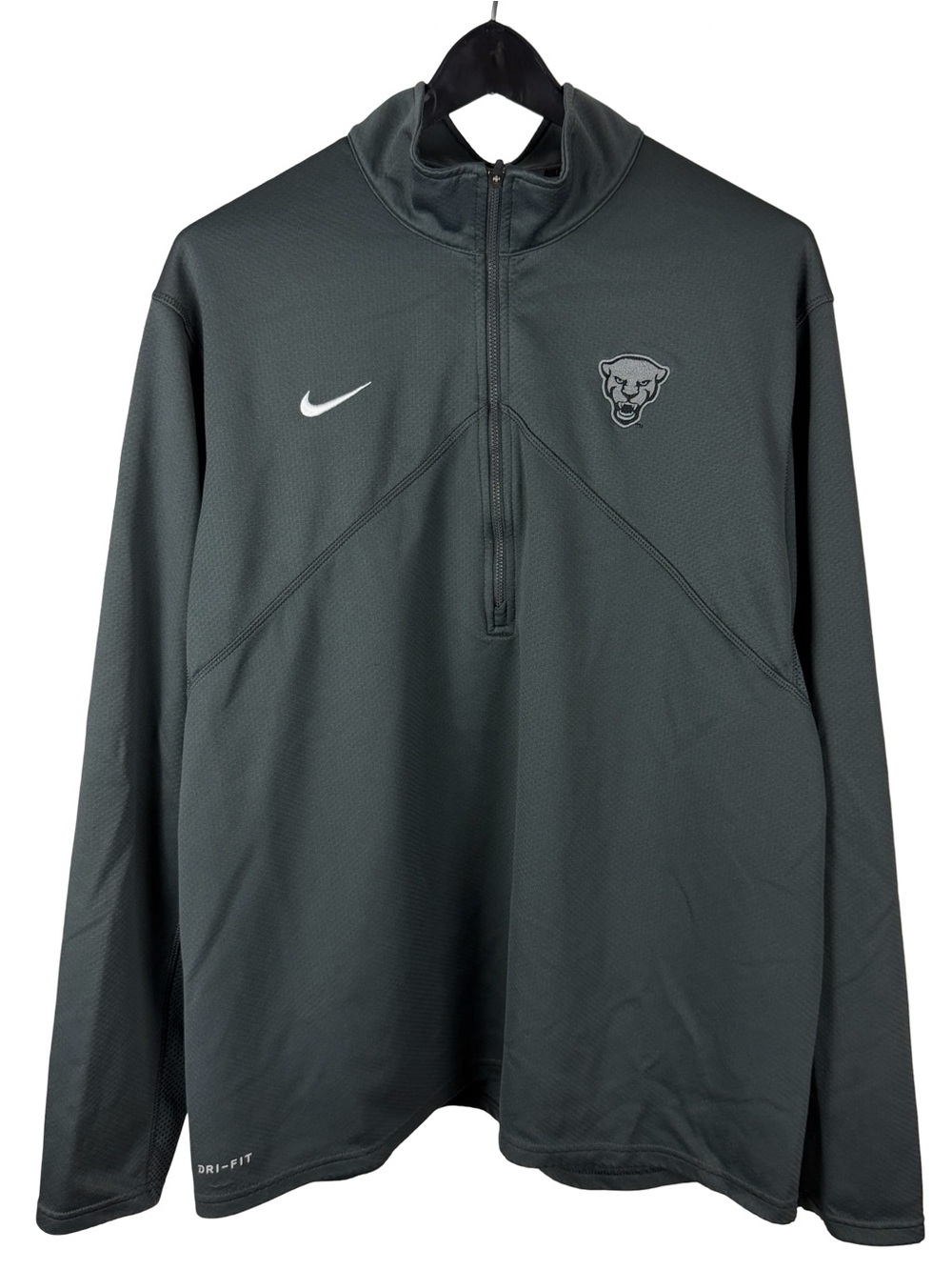 Mens Nike Dri Fit Pitt Panthers Quarter Zip Pullover Grey Sweatshirt Size 2XL